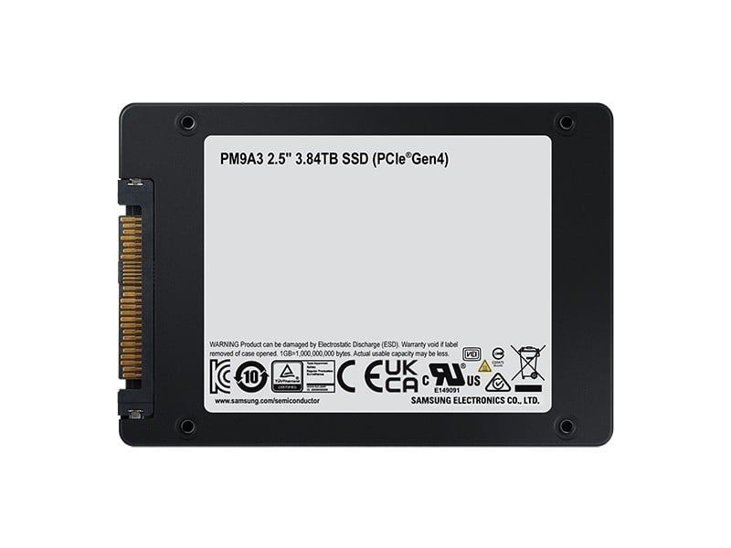 SSD server Samsung PM9A3 3.84 TB, 2.5 inch, PCIe 4.0 U.2, V-NAND TLC, 1.0 DWPD