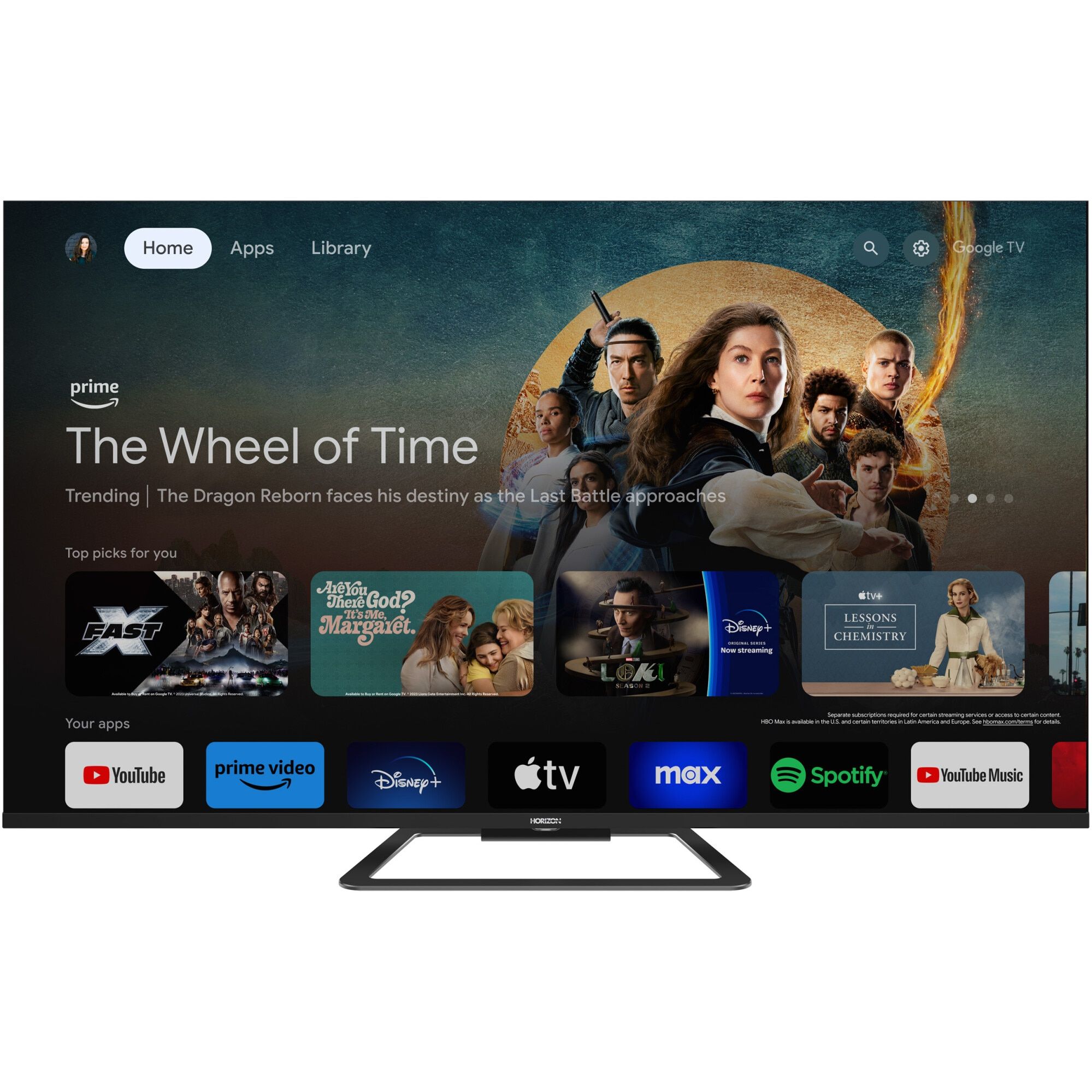 QLED TV HORIZON 4K-GTV 43HQ8590U/D, 43  QLED, 4K Ultra HD (2160p), Dolby Vision HDR / HDR10 / HLG, Digital TV-Tuner DVB- S2/T2/C, CME 800Hz, Googlecast + Google Assistant + BT, Contrast 3000:1, 350 cd/m2,1x LAN (RJ45), 1x CI+, 4x HDMI (v2.0), 2x USB v(2.0), 1x USB (v3.0),1x AV IN(Mini), 1x AUX, 1x
