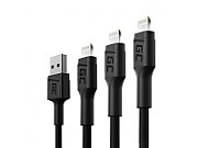 Green Cell Set 3x Ray Lightning Cable 30cm  120cm  200cm with white LED backlight  fast charging Apple 2.4A