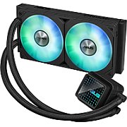 Cooler Procesor ASUS PRIME LC 240 ARGB NEGRU, marime radiator 277mm, 2 ventilatoare ARGB, Viteza ventilatoare 2200 RPM +/- 10%, Suport AMD: AM4, AM5, suport INTEL: LGA 1851/115x/1200/1700, Airflow: 75.7 CFM, Nivel de zgomot ventilatoare: 37.6dBA