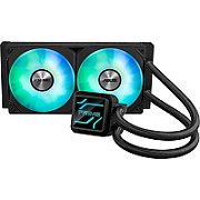 Cooler Procesor ASUS PRIME LC 240 ARGB NEGRU, marime radiator 277mm, 2 ventilatoare ARGB, Viteza ventilatoare 2200 RPM +/- 10%, Suport AMD: AM4, AM5, suport INTEL: LGA 1851/115x/1200/1700, Airflow: 75.7 CFM, Nivel de zgomot ventilatoare: 37.6dBA