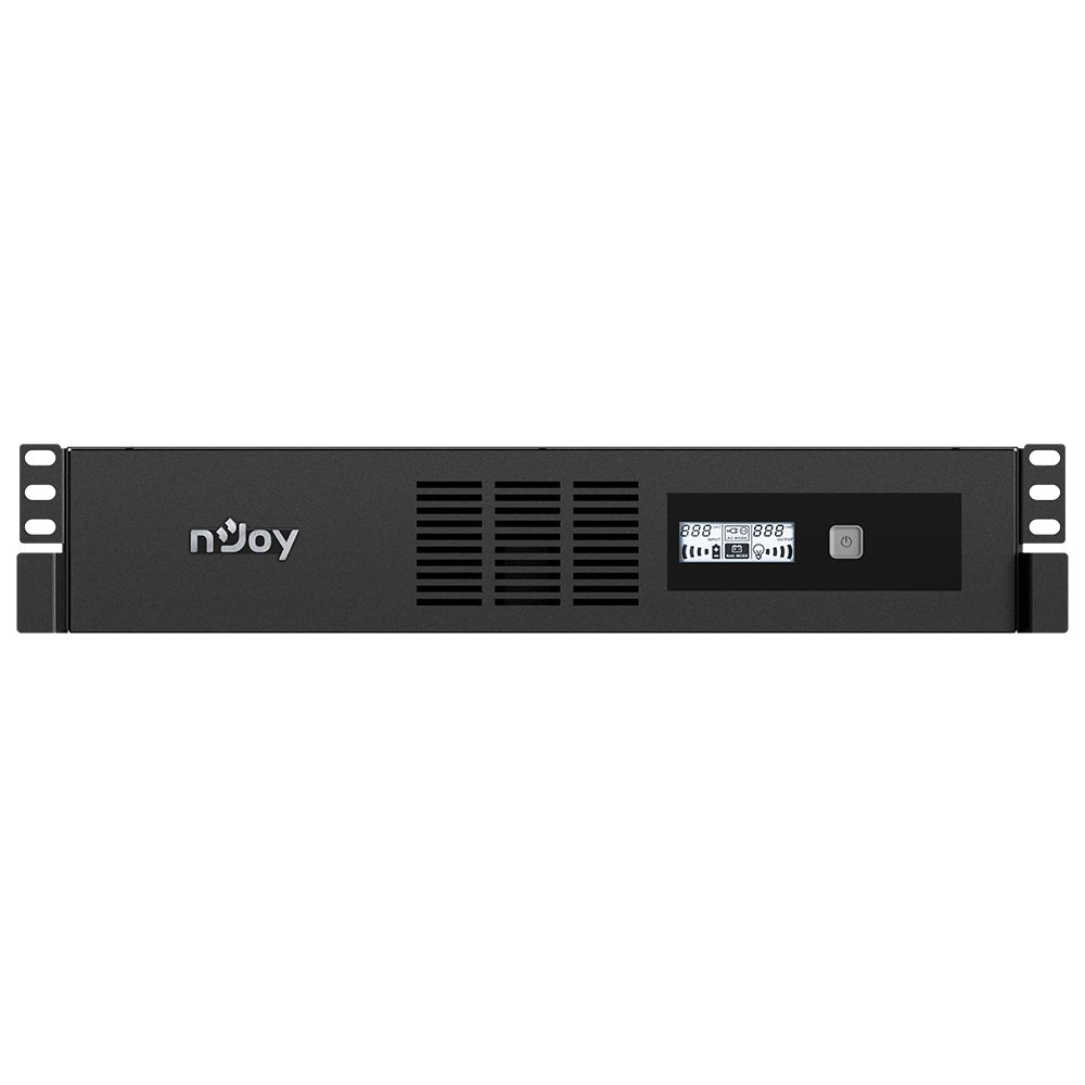UPS nJoy UPCMRLS660TCOAZ01B, 600 VA, 360 W, cu management, line-interactive, 5 minute 30 sec (50% sarcina), LCD, Rack 2U, Negru