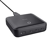 Statie de incarcare Trust,  4 porturi: 1 x USB-A & 3 x USB-C, putere maxima 100W, compatibil cu laptop, tableta, smartphone, accessorii, negru