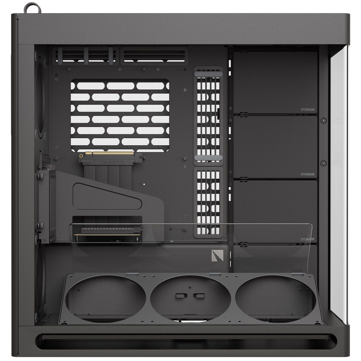 HAVN HS 420 VGPU PC Case  Midi-Tower  E-ATX  Tempered Glass  PCIe 5.0 Riser Cable - white