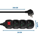 Esperanza ELK211K Power strip 3GN/3M Black