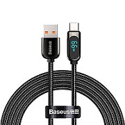 CABLU alimentare si date Baseus, Dynamic Fast Charging Data Cable pt. smartphone, USB (T) la USB Type-C (T), 66W, braided, 2m, negru,  CASX020101  (include TV 0.18lei) - 6932172600587
