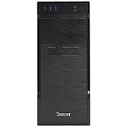 CARCASA SPACER - office, Middle Tower, ATX,  APOLLO , 500 (250W for 500 Desktop PC), USB 3.0 x 2, USB Type C x 1, HD Audio, black,  SPCS-OC-APOLLO-250W  (timbru verde 0.8 lei)