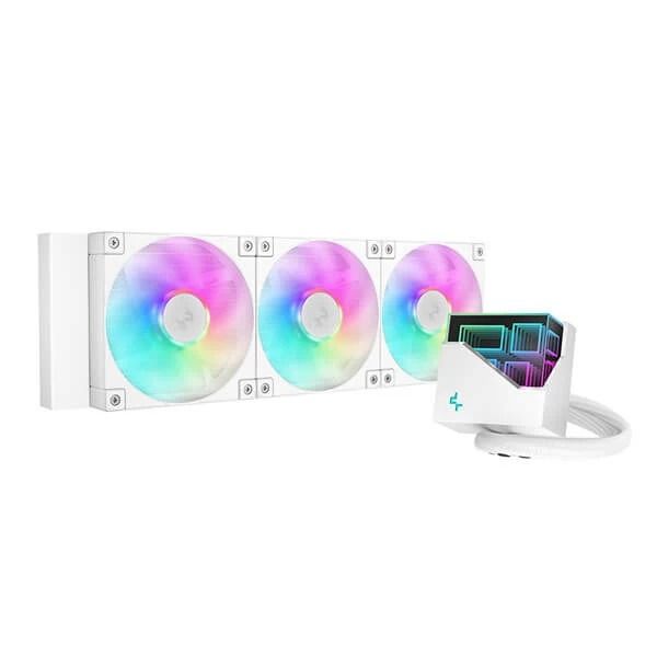 DeepCool  LT360 ARGB , skt. Intel si AMD, racire cu lichid, 3 x 120mm, 600 - 2400 RPM, iluminare RGB - infinity mirror, alb  R-LT360-WHAMNC-G-1  (timbru verde 2.00 lei)
