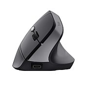 Mouse ergonomic fara fir Trust Bayo II, rezolutie maxima 2400 DPI, 6 butoane, interfata USB-C,  2.4GHz, negru