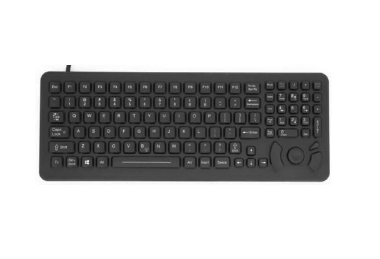 Rugged Keyboard, 101 Keys, Backlit, cursor control, desktop or vehicle-mount, DB9 connector