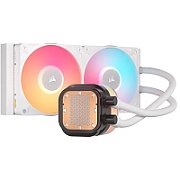 Cooler Procesor CORSAIR iCUE LINK TITAN 240 RX LCD ALB, dimensiune radiator 277x120x27mm, 2 ventilatoare ARGB, viteza ventilatoare: 300-2100RPM +/- 10%,  Suport AMD: AM4/AM5, suport INTEL: LGA 1700/1851, Airflow: 73.5 CFM, Nivel de zgomot: 36 dBA