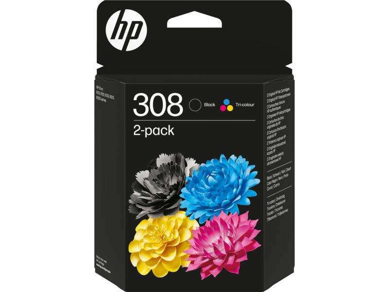 Cartus cerneala HP 6L6S6UE ,Black/tri-color ,1 x 160 pagini / 1 x 120 pagini ,Original (308 Black/Color)