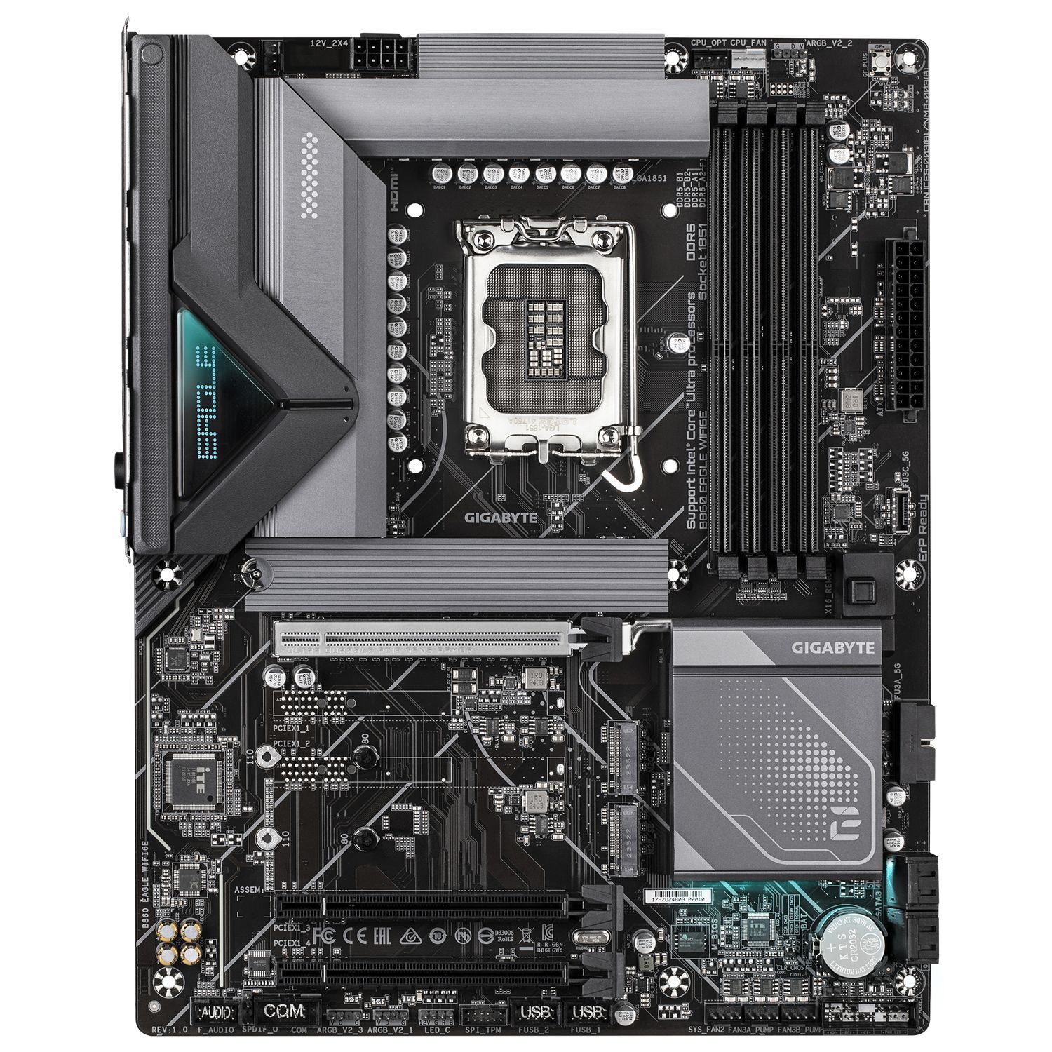 B860 EAGLE WIFI6E, LGA1851, DDR5, BT, ATX, Negru