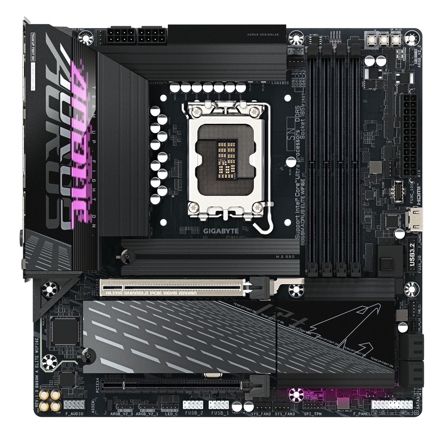 B860M AORUS ELITE WIFI6E, LGA1851, DDR5, BT, mATX, Negru