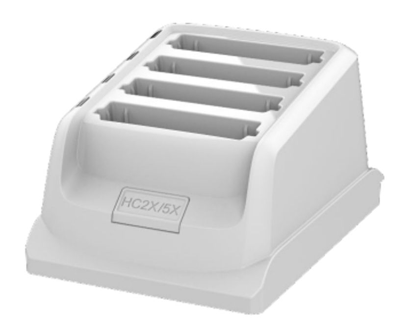 HC2X/HC5X Healthcare user swappable spare white battery cup to charge 4 HC2X/5X Li-ion batteries.