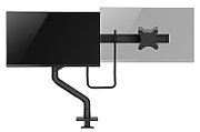 Brat dublu monitor Neomounts DS75S-950BL2 pentru display-uri cu diagonale 17 -32 , sistem de prindere VESA 75x75~100x100, greutate maxima suportata 8 - per ecrankg, full motion, tilt 60°, swivel 90°, rotate 180°, distanta fata de perete 204-741mm gas spring culoare negru. Garantie 5 ani