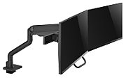 Brat dublu monitor Neomounts DS75S-950BL2 pentru display-uri cu diagonale 17 -32 , sistem de prindere VESA 75x75~100x100, greutate maxima suportata 8 - per ecrankg, full motion, tilt 60°, swivel 90°, rotate 180°, distanta fata de perete 204-741mm gas spring culoare negru. Garantie 5 ani