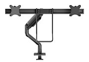 Brat dublu monitor Neomounts DS75S-950BL2 pentru display-uri cu diagonale 17 -32 , sistem de prindere VESA 75x75~100x100, greutate maxima suportata 8 - per ecrankg, full motion, tilt 60°, swivel 90°, rotate 180°, distanta fata de perete 204-741mm gas spring culoare negru. Garantie 5 ani