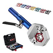 Hydraulic pipe crimping tool with 12 ends