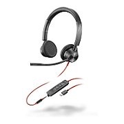 Wired Headset POLY Blackwire 3325 Stereo Microsoft Teams Certified USB-C Headset with 3.5mm Plug and USB-C/A Adapter