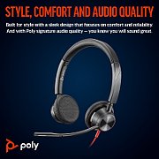 Wired Headset POLY Blackwire 3325 Stereo Microsoft Teams Certified USB-C Headset with 3.5mm Plug and USB-C/A Adapter