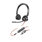 Wired Headset POLY Blackwire 3325 Stereo Microsoft Teams Certified USB-C Headset with 3.5mm Plug and USB-C/A Adapter