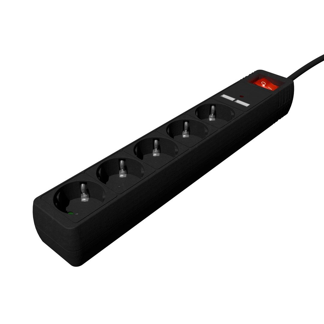 GEMBIRD ENERGENIE Power strip with USB charger 5 sockets 1.5m USB 2A black
