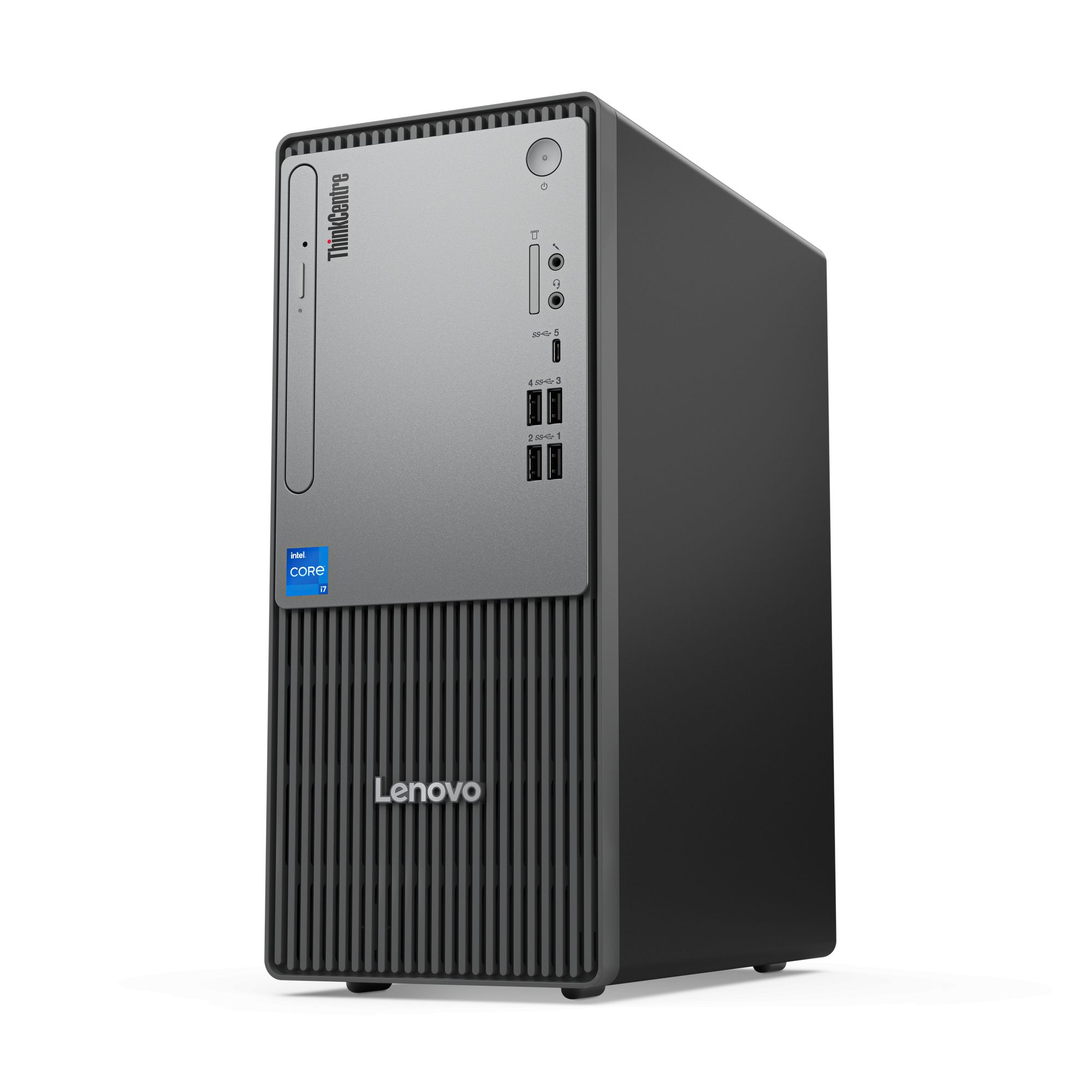 Desktop PC Lenovo ThinkCentre Neo 50t G5 Tower, Intel Core I3-14100 (4 C / 8 T, 3.5 GHz - 4.7 GHz, 12 MB cache, 65 W), 8 GB DDR5, 512 GB SSD, Fara unitate optica, Intel UHD Graphics 730 Partajata, 260 W, Windows 11 Pro