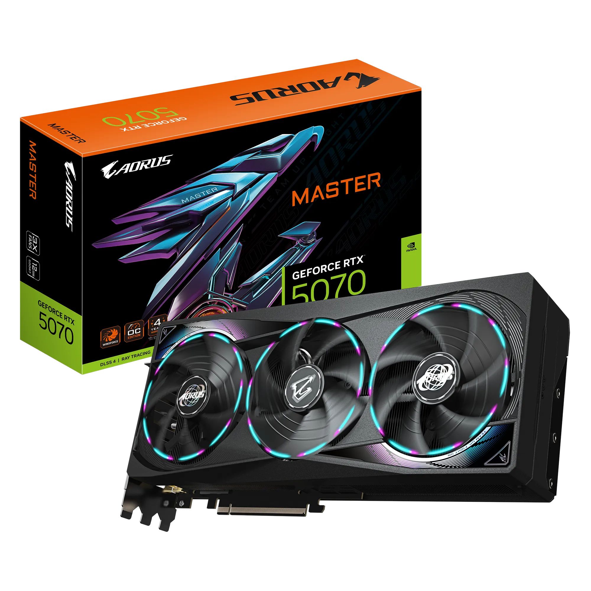Placa video GIGABYTE GeForce RTX 5070 AORUS MASTER 12 GB GDDR7 192 bit