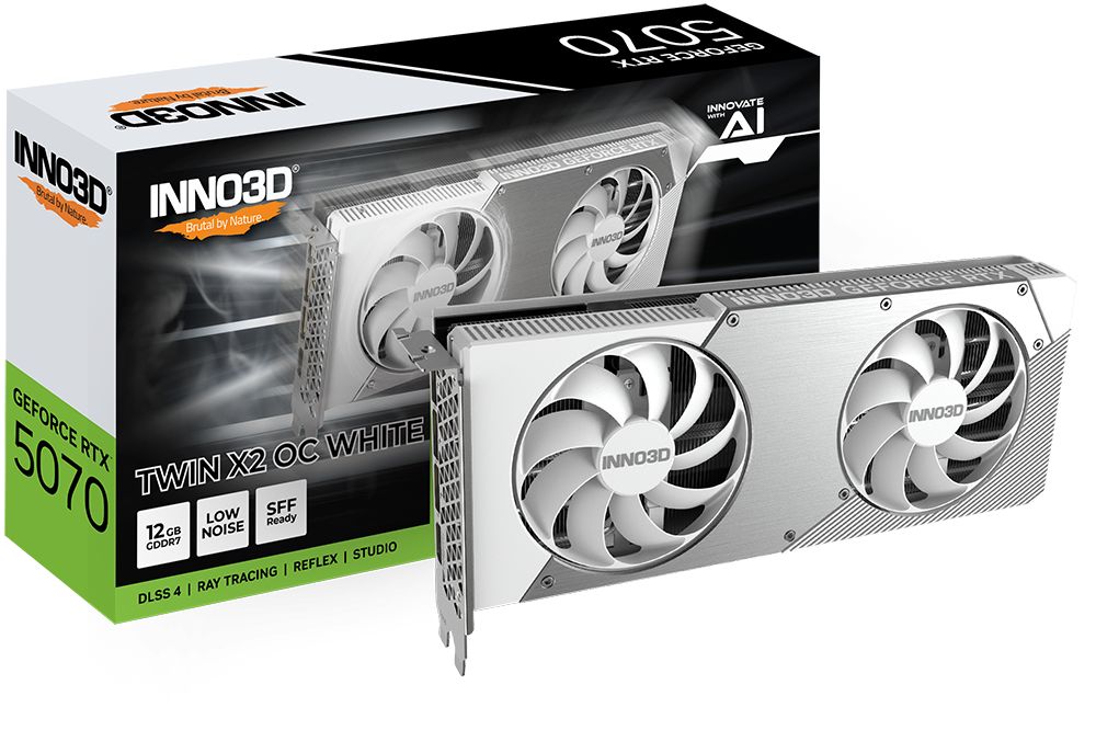 Placa video Inno3D GeForce RTX 5070 TWIN X2 OC WHITE 12 GB GDDR7 192 bit