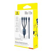 Baseus Flash Series Type C to C+C+C fast charging cable 480 Mbps Blue
