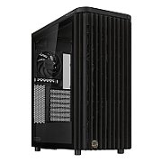 Carcasa ASUS PROART PA401 WOOD EDITION Mid Tower ARGB NEGRU, Tempered Glass, Sloturi Expansiune 7, Drive Bays: 2x3.5  2x2.5 /3.5 , Ventilatoare Suportate: 5 (spate: 1x120mm, fata: 2x140mm sau 2x160mm, sus: 2x120mm sau 2x140mm), Ventilatoare Incluse: 2 (fata: 2x160mm), Fan Hub preinstalat, Format