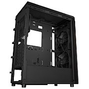 Carcasa ASUS PROART PA401 WOOD EDITION Mid Tower ARGB NEGRU, Tempered Glass, Sloturi Expansiune 7, Drive Bays: 2x3.5  2x2.5 /3.5 , Ventilatoare Suportate: 5 (spate: 1x120mm, fata: 2x140mm sau 2x160mm, sus: 2x120mm sau 2x140mm), Ventilatoare Incluse: 2 (fata: 2x160mm), Fan Hub preinstalat, Format