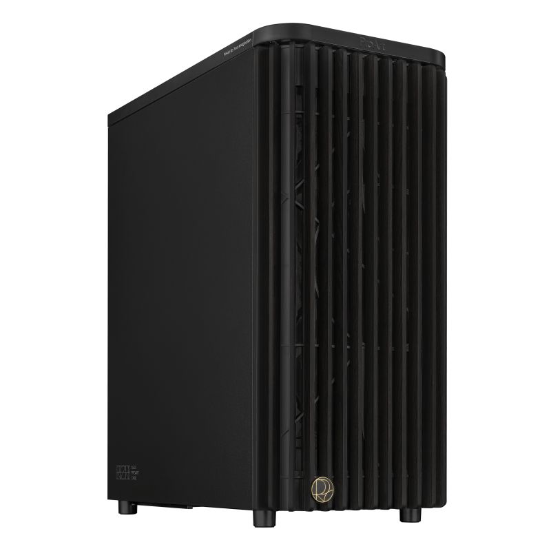 Carcasa ASUS PROART PA401 WOOD EDITION METAL PANEL Mid Tower ARGB NEGRU, Sloturi Expansiune 7, Drive Bays: 2x3.5  2x2.5 /3.5 , Ventilatoare Suportate: 5 (spate: 1x120mm, fata: 2x140mm sau 2x160mm, sus: 2x120mm sau 2x140mm), Ventilatoare Incluse: 2 (fata: 2x160mm), Fan Hub preinstalat, Format Placa