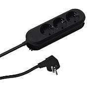 Prelungitor Bachmann SMART 3xCEE7/3, fara intrerupator, lungime cablu 5m, H05VV-F 3G1.5, negru, nedemontabil