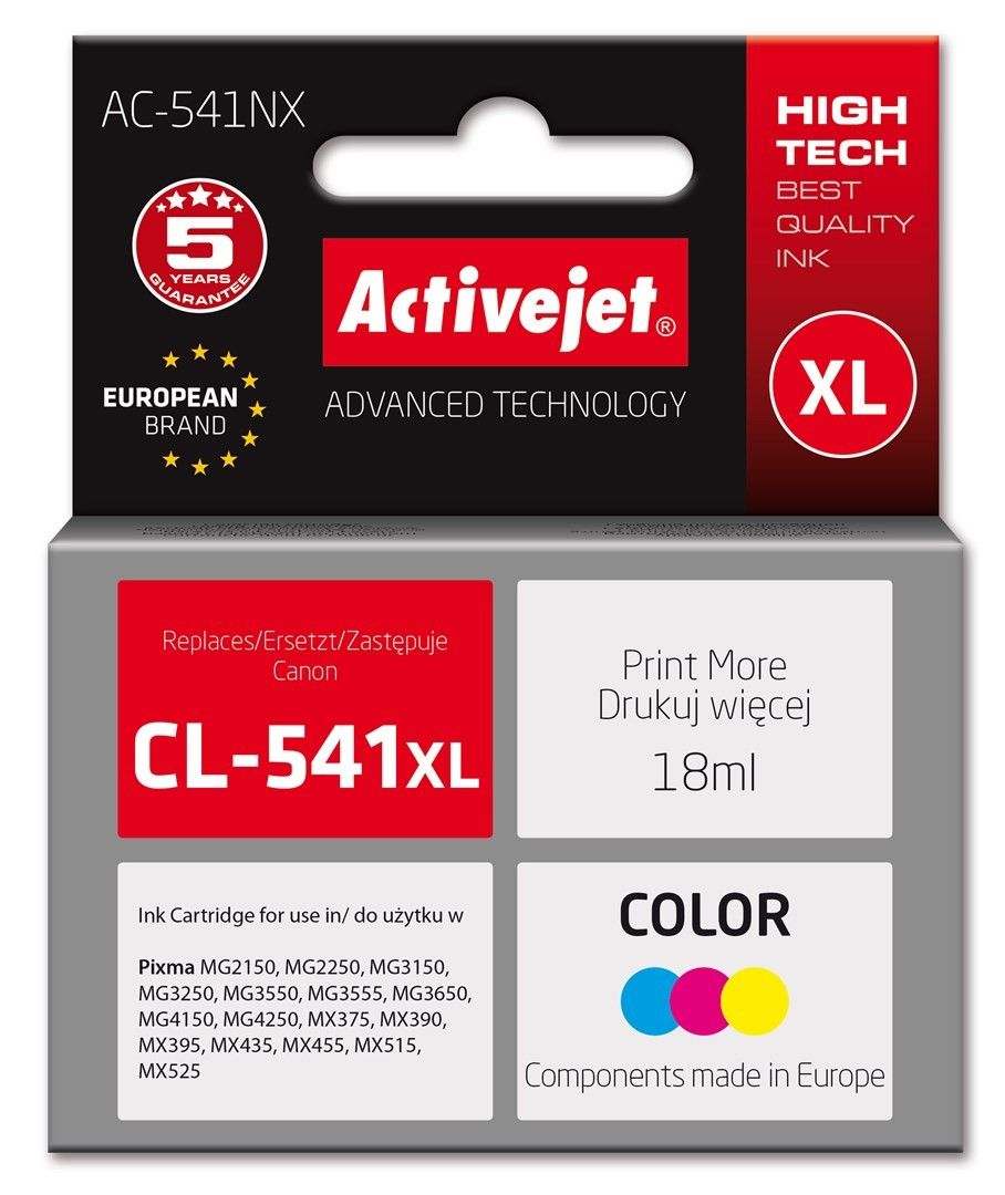 Cartus cerneala Activejet AC-541NX ,Color ,18 ml (compatibil cu Canon AC-541NX)