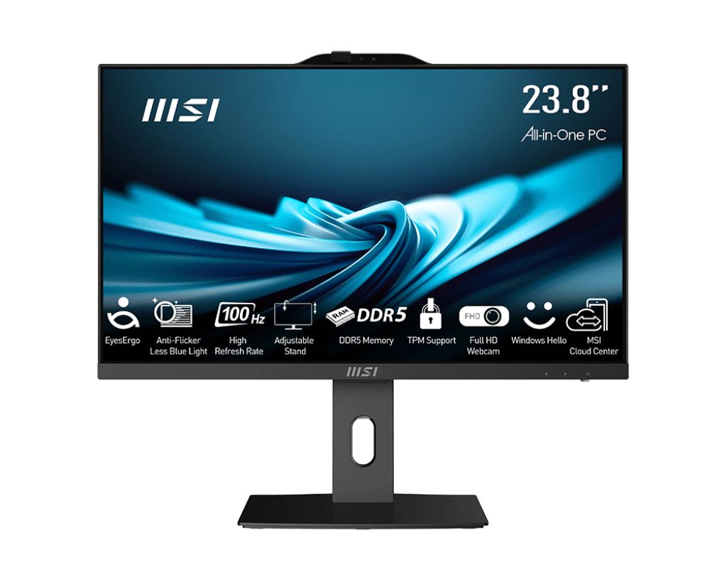 All-In-One MSI PRO AP242P 14M-649XEU, 23.8 inch 1920 x 1080, Intel Core i5-14400 (10 C / 16 T, 1.8 GHz - 4.7 GHz, 20 MB cache, 65 W), 16 GB DDR5, 512 GB SSD, Intel UHD Graphics 730 0 GB, Negru