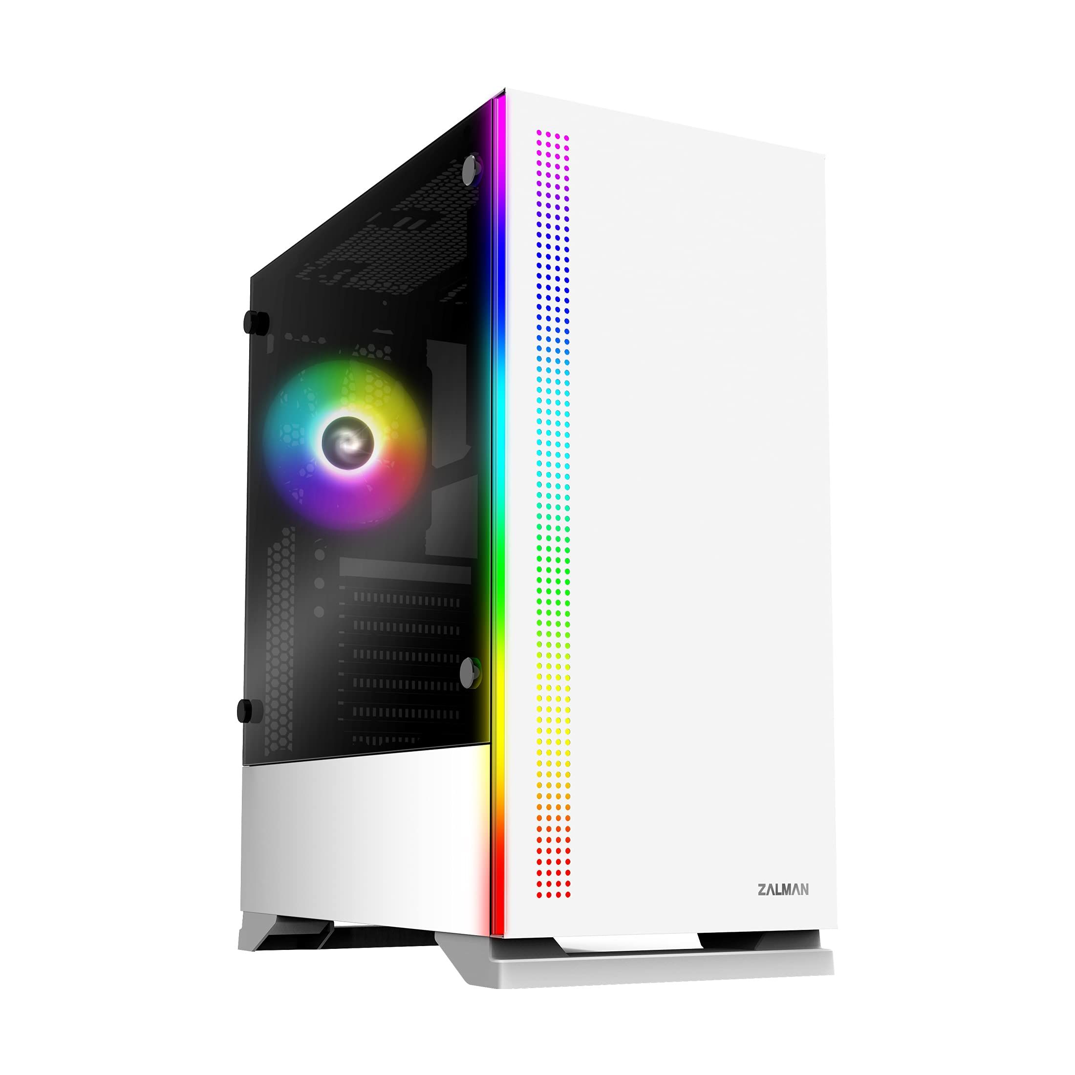CARCASA Zalman  S5 , middle tower, gaming, fara sursa, suporta 8xfan, 2xfan inclus, PSU shroud, USB 3.1 gen1 x 1, USB 2.0 x 2, audio+mic, 7 sloturi expansiune, alb,  S5 WHITE  (timbru verde 0.16lei)