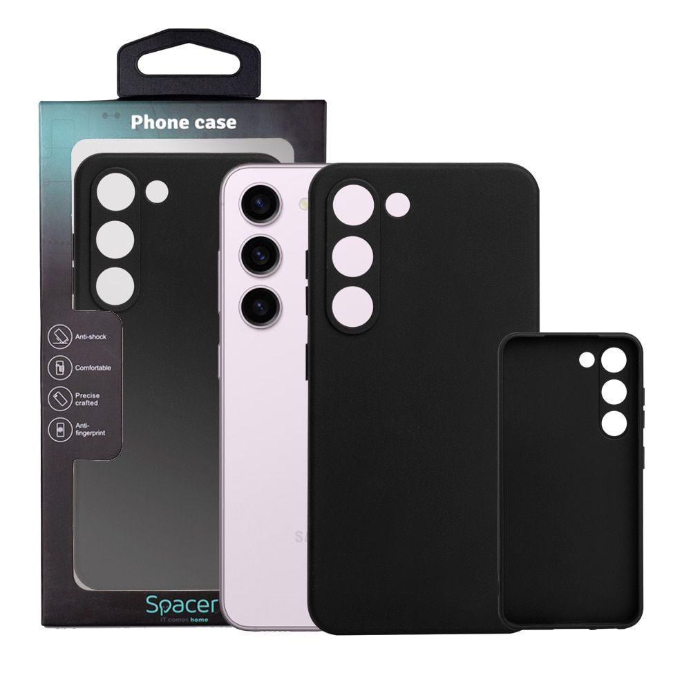 Husa Samsung Galaxy S24FE Spacer, negru, grosime 1.5mm, material flexibil TPU  SPPC-SM-GX-S24FE-TPU