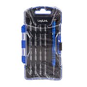 TRUSA scule surubelnite, LOGILINK, set 18 bucati: 17x biti (0.3x1.5mm,0.4x2.0mm,0.4x2.5mm,0.5x3.0mm,PZ0,PZ1,T4,T5,T6,T7,T8,T9,T10,PH000,PH00,PH0,PH1), maner din aliaj,  WZ0056