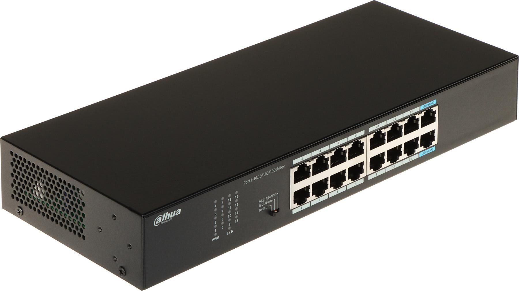 Switch Dahua S3016-16GT, 16 porturi 10/100/1000 Mbps