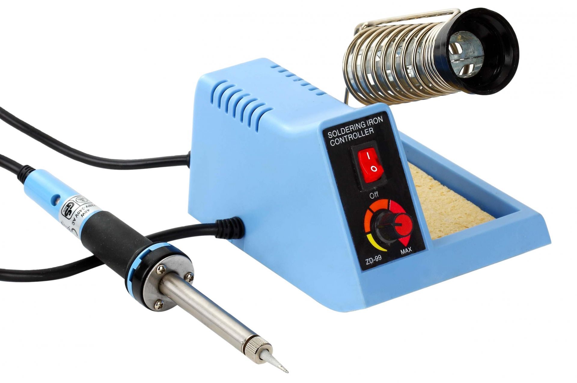 The ZD-99 Soldering Station is the perfect tool for hobbyists and students doing electronic work. It features a compact design and a power switch with an indicator light. The temperature range of the station is 150 - 450&ampdegC, making it perfect for various soldering tasks. The short warm-up time and temperature selection with rotary control make the ZD-99 soldering station easy to use. The device also features a protective conductor for safe operation. With its easy-to-change tips, the ZD-99 Soldering Station is a convenient tool for anybody looking for a great-value for money entry soldering station.

The ZD-99 complies with all EU safety standards.

ZD-99 Soldering Station Features:

&ampnbsp&ampnbsp&ampnbsp Entry soldering station for general electronic and electrical work.
&ampnbsp&ampnbsp&ampnbsp Perfect for hobby, school and service
&ampnbsp&ampnbsp&ampnbsp Compact design
&ampnbsp&ampnbsp&ampnbsp T&ampuumlv-certified quality
&ampnbsp&ampnbsp&ampnbsp Power switch with indicator light.
&ampnbsp&ampnbsp&ampnbsp Temperature range 150 - 450&ampdegC
&ampnbsp&ampnbsp&ampnbsp Short warm-up time
&ampnbsp&ampnbsp&ampnbsp Temperature specification with rotary control
&ampnbsp&ampnbsp&ampnbsp Easy and fast change of tip
&ampnbsp &ampnbsp Soldering hammer 48 W
Packaging: box 1 pc.