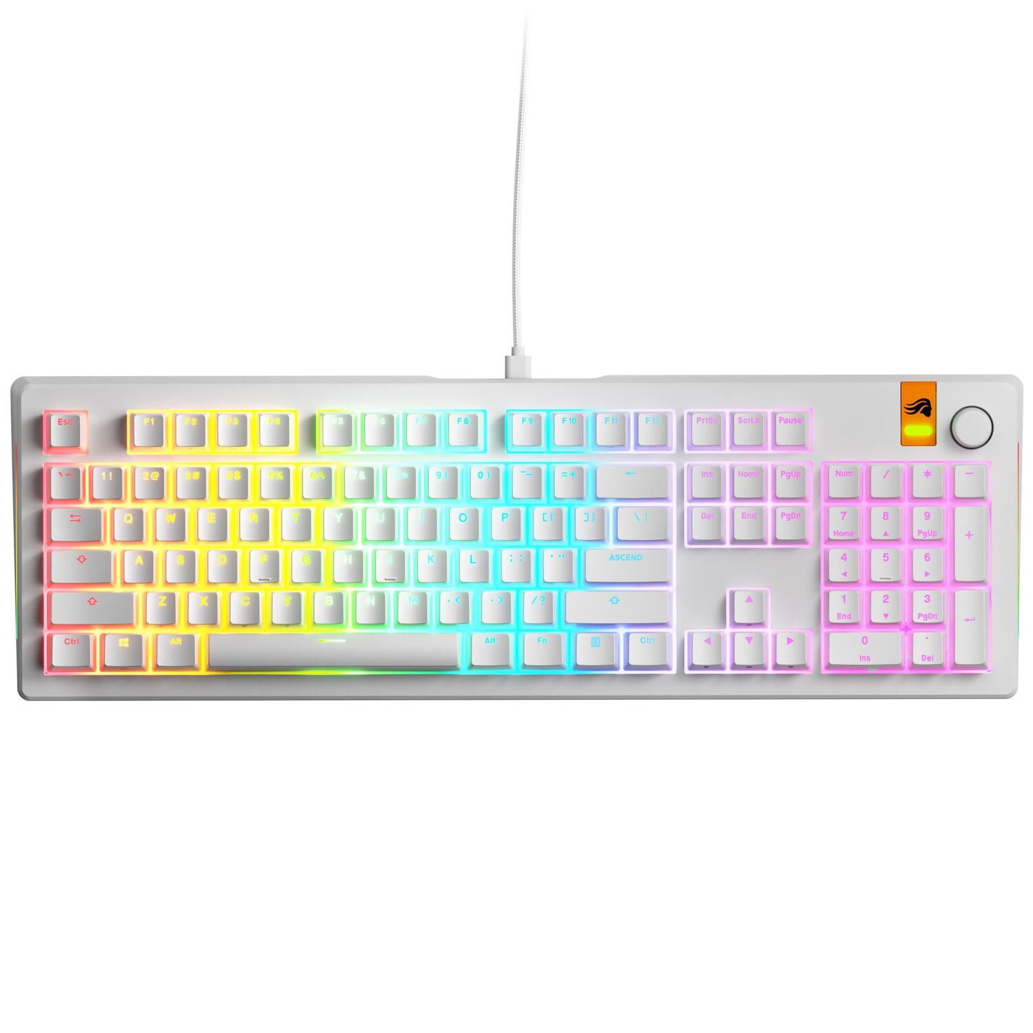 Tastatura mecanica GMMK 3 HE 100% Prebuilt, USB-C, Fox HE Switches, US layout, 104 taste, Alb