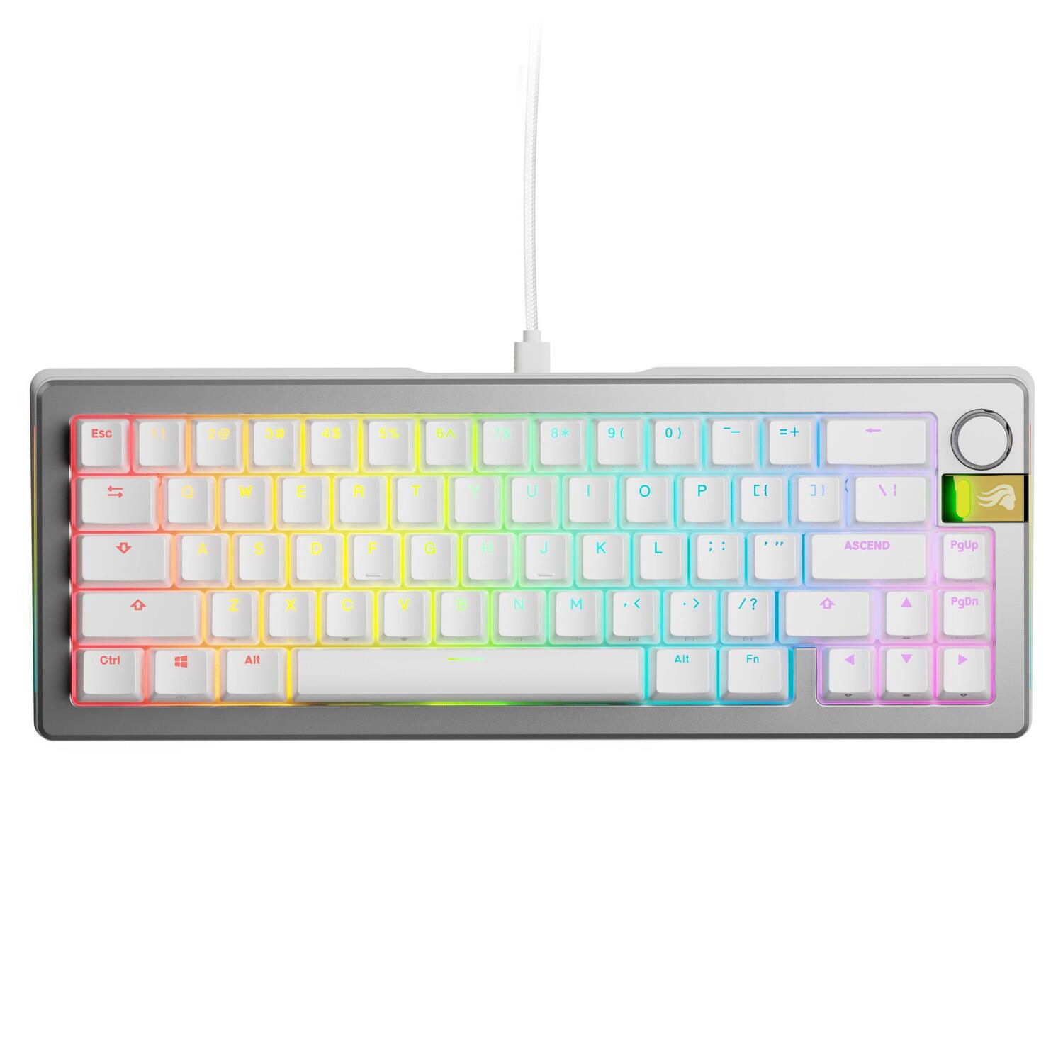 Tastatura mecanica GMMK 3 PRO HE 65% Prebuilt, USB-C, Fox HE Switches, US layout, 66 taste, Gri