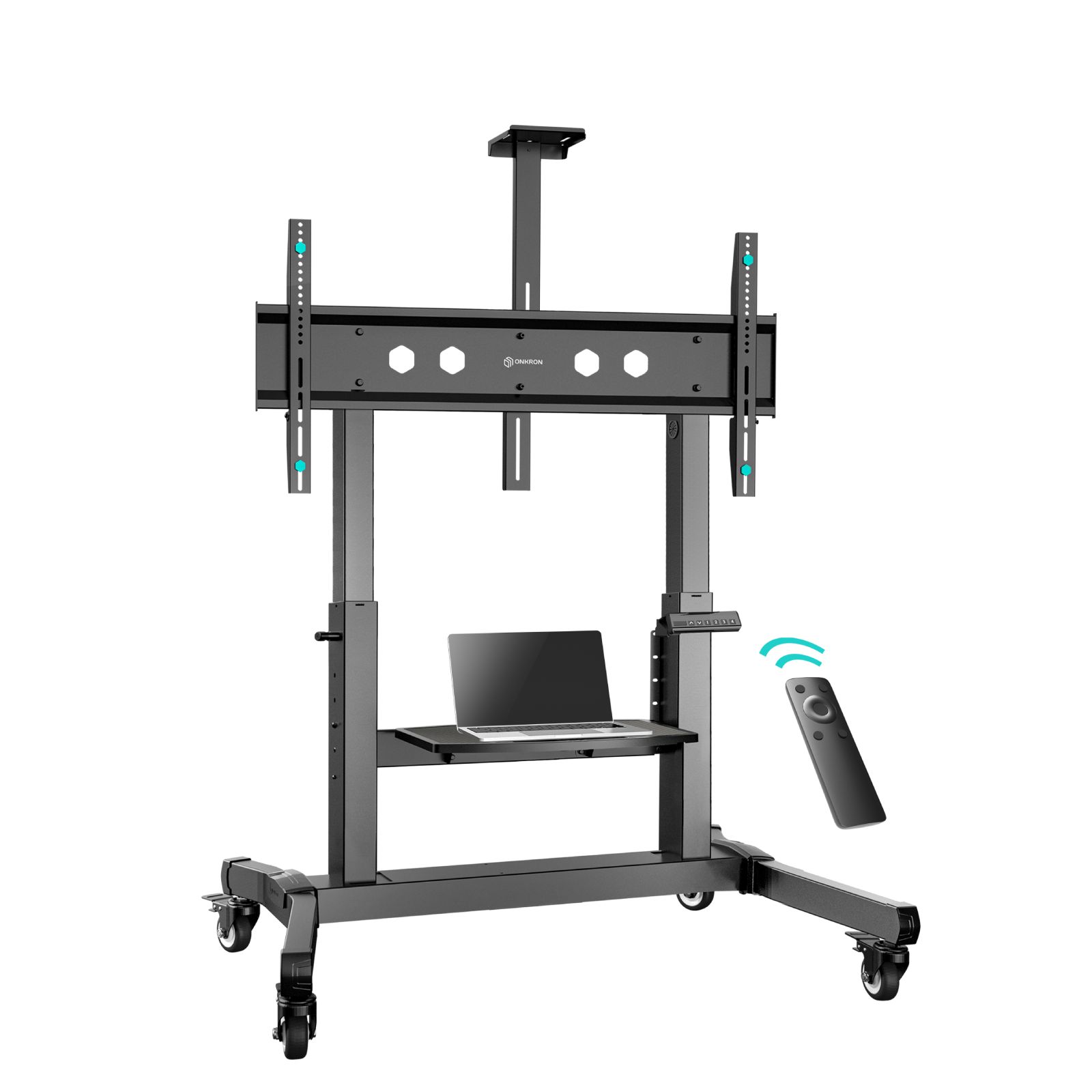 ONKRON Mobile TV Stand Rolling TV Cart for 50 to 100-Inch Screens up to 120 kg, black