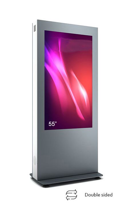 Totem de interior cu doua fete B04 , B04V55N-SAB, pentru display 55'', fara sticla frontala securizata