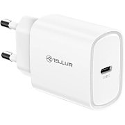 Incarcator Tellur 20W, intrare: AC 100-240V~50/60Hz 0.6A Max ieșire USB-C (PD 3.0): 5V/3A,9V/2.22A,12V/1.67A (20W), putere 20W, alb