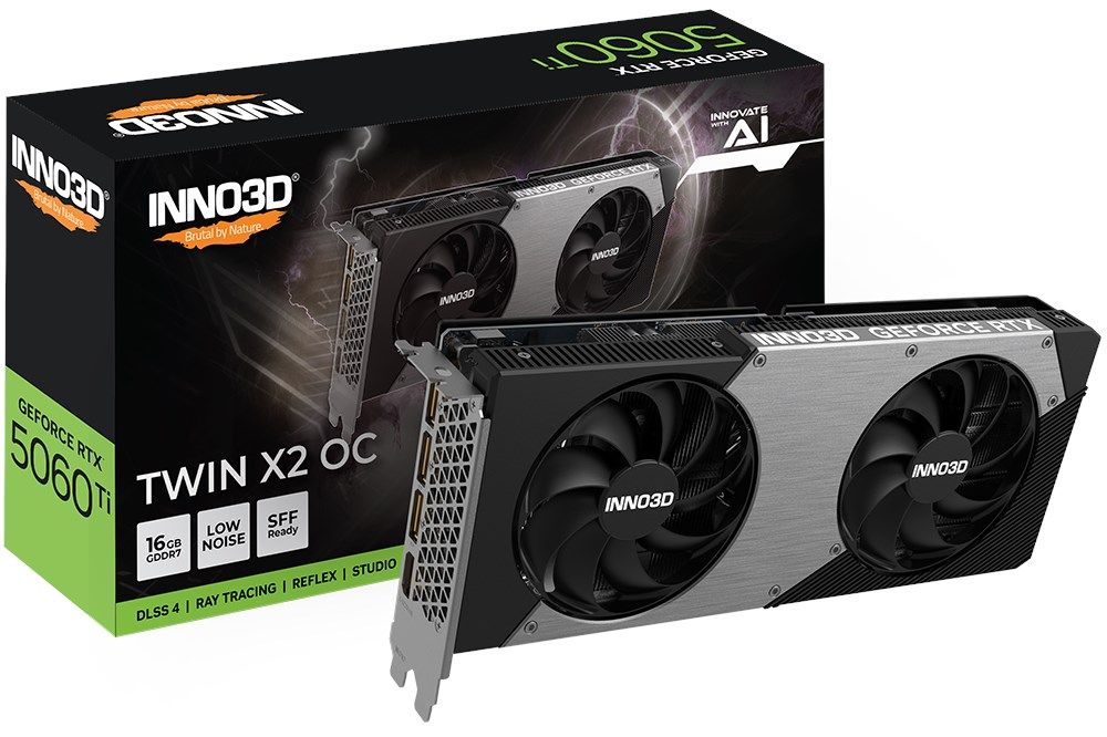 Placa video Inno3D GeForce RTX 5060 Ti TWIN X2 OC 16 GB GDDR7 128 bit