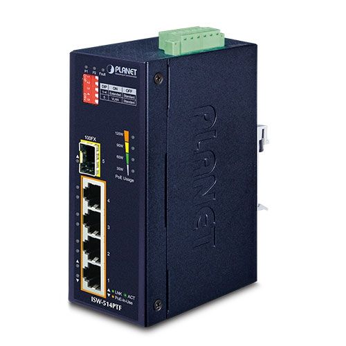 Switch Planet ISW-514PTF, 4 porturi 10/100 Mbps