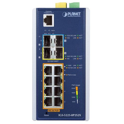 Switch Planet IGS-5225-8P2S2X, 8 porturi 10/100/1000 Mbps